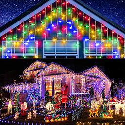 Elegear Rideau Lumineux Extérieur 20 m 800 LED, Multicolore IP44