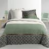 Douceur d'Intérieur Parure 3 Pièces Percale Imprimé Belor Vert