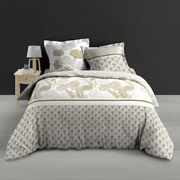 Douceur d'Intérieur Parure 3 Pièces Mélisse Naturel Percale Coton
