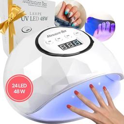 Manucure Box, lampe UV LED ongles 48 W 24 LED mains et pieds