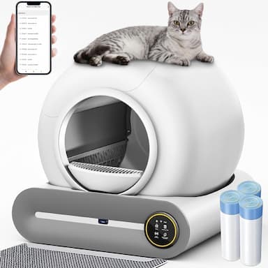 GESEILAY Litière automatique XXL fermée (réservoir 65 L + 9 L)