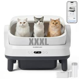 Kuzmotec litière autonettoyante XXXL 120 L pour grands chats