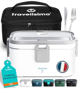 TRAVELISIMO XL Gamelle Chauffante 1,8 L 100W, inox 304, 3 en 1