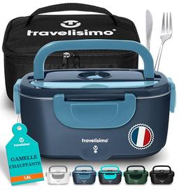 TRAVELISIMO Gamelle Chauffante 100W 1,5 L inox 304, 220V 24V 12V