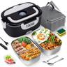 MULBEVD Lunch Box Chauffante 100W 3 en 1, inox 304, 1,5 L + 0,45 L
