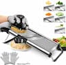 Masthome Mandoline Professionnelle — inox réglable + gant + brosse