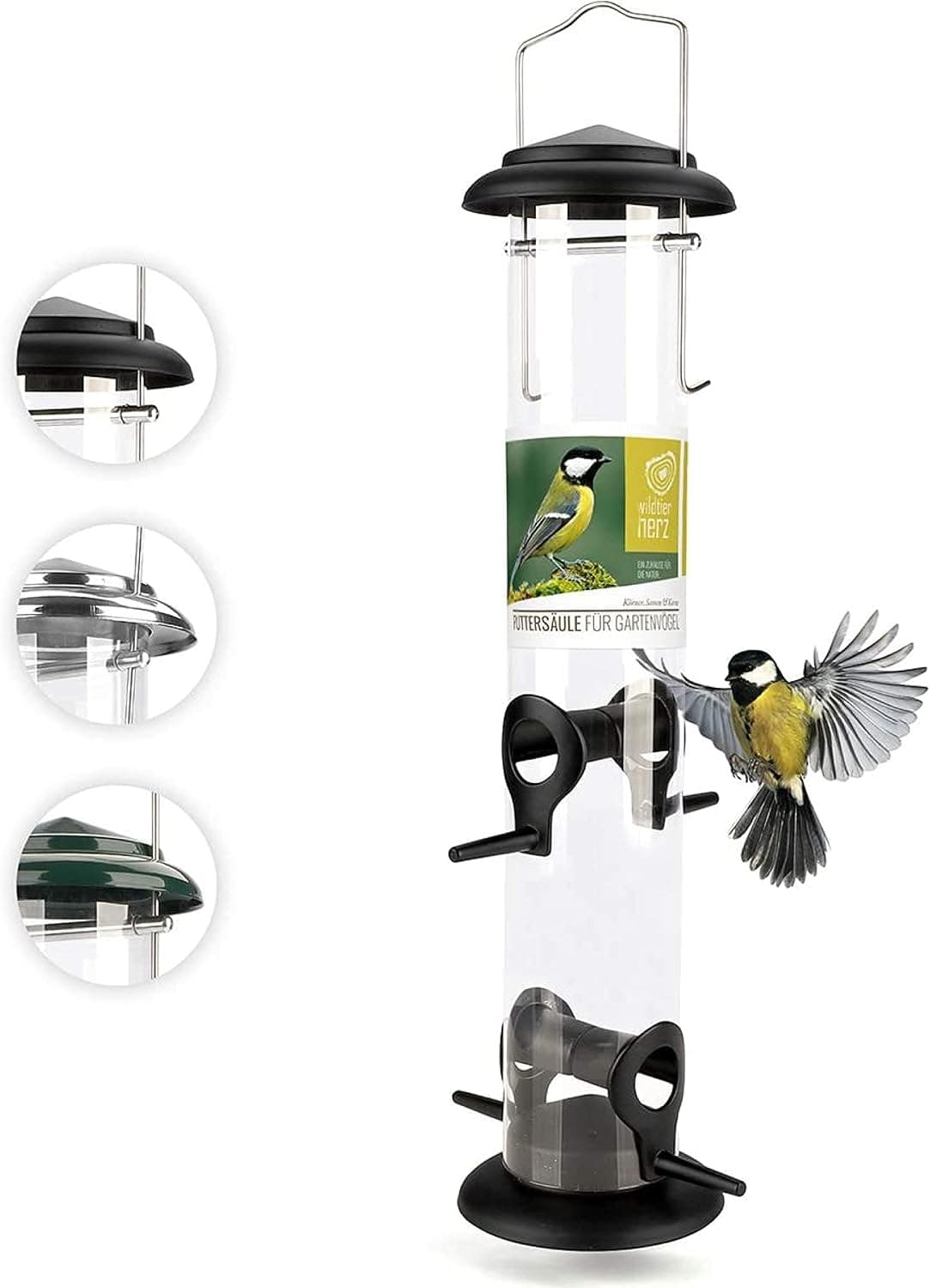 Mangeoire à oiseaux distributeur de graines 39 cm