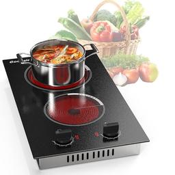 Cooksir plaque vitrocéramique 2 feux (boutons, 3000W)