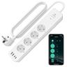 ANTELA multiprise connectée WiFi 16A, 4 prises + 2 USB-A/2 USB-C