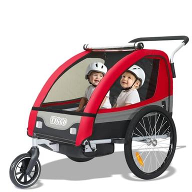 Tiggo T2 — remorque vélo 2-en-1 1 ou 2 enfants, roue avant 360°