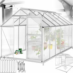 tectake Serre Polycarbonate Aluminium 375x185x195 cm