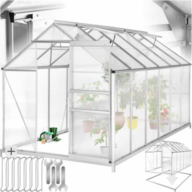 tectake Serre Polycarbonate Aluminium 375x185x195 cm