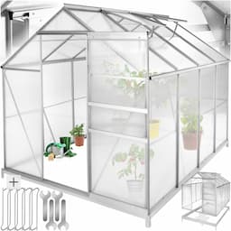 tectake Serre Polycarbonate Aluminium 250x185x195 cm