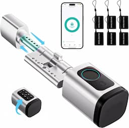 FILINK Smart Lock (cylindre à empreinte, 5 modes, argent)