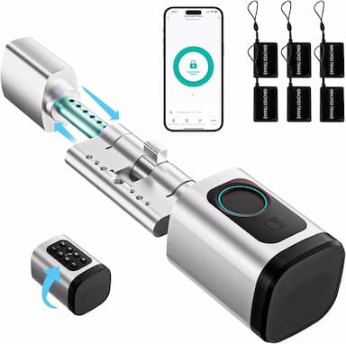 FILINK Smart Lock (cylindre à empreinte, 5 modes, argent)