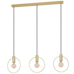 Eglo Manizales suspension 3 anneaux en laiton brossé, douilles E27