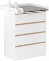 WOLTU Commode à langer 4 tiroirs (bois d'ingénierie, plan amovible)