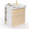 IDMarket Ambre Commode à langer évolutive 3 tiroirs (hêtre et blanc)