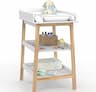 IDMarket MAHE Table à langer 2 étagères (hêtre et blanc)