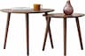YESWOOD Tables gigognes chêne massif (lot de 2, design galets)