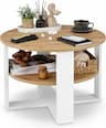 defiPad Ronde Ø70 cm (2 niveaux, blanc et chêne)