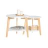 SoBuy lot de 2 tables gigognes rondes blanches 50 et 40 cm