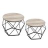 VASAGLE Lot de 2 tables basses rondes à plateau amovible