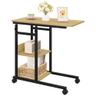 WOLTU table d'appoint en C à roulettes et hauteur réglable