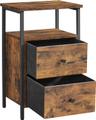 VASAGLE Table de Chevet 2 Tiroirs Style Industriel LET521
