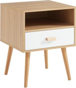BAÏTA ULOS Table de Chevet Scandinave Bois et Blanc