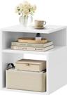 EUGAD Table de Chevet Blanche 3 Niveaux Compacte