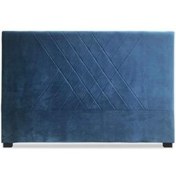 Menzzo Tête de lit ronde 160 cm velours bleu (H120 cm)