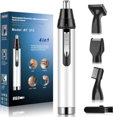 Cleanfly Tondeuse Nez et Oreille 4-en-1 USB rechargeable