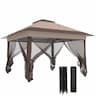 Outsunny tonnelle pliante 3,6x3,6 m double toit + moustiquaires