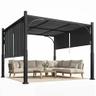 Outsunny Pergola de jardin 3×3 m à auvent coulissant
