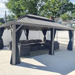 Purple Leaf 3,65 × 4,85 m — grande pergola double toit