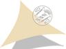 VOUNOT Voile d'ombrage triangle HDPE 180 g/m² 3 x 3 x 3 m avec kit de fixation