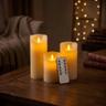 CCLIFE lot de 3 bougies LED en cire véritable avec télécommande