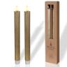 comforder lot de 2 bougies LED en cire véritable avec minuterie, doré