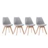 Happy Garden Nora Lot de 4 chaises scandinaves, pieds hêtre massif