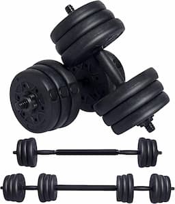 Wemk Haltères réglables 20 kg (2-en-1, barre d'extension)