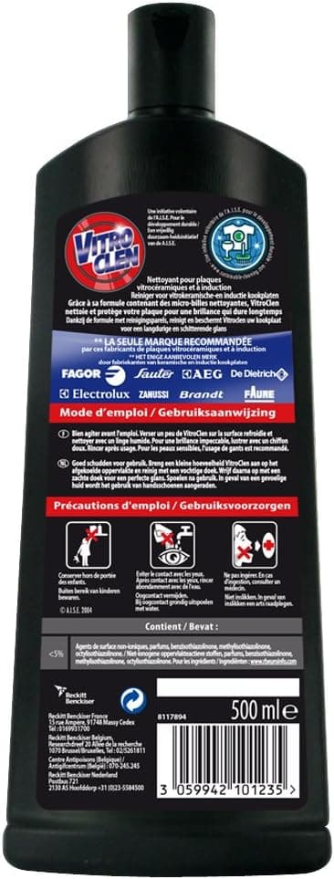 Vitroclen crème vitrocéramique et induction (2 × 500 ml)