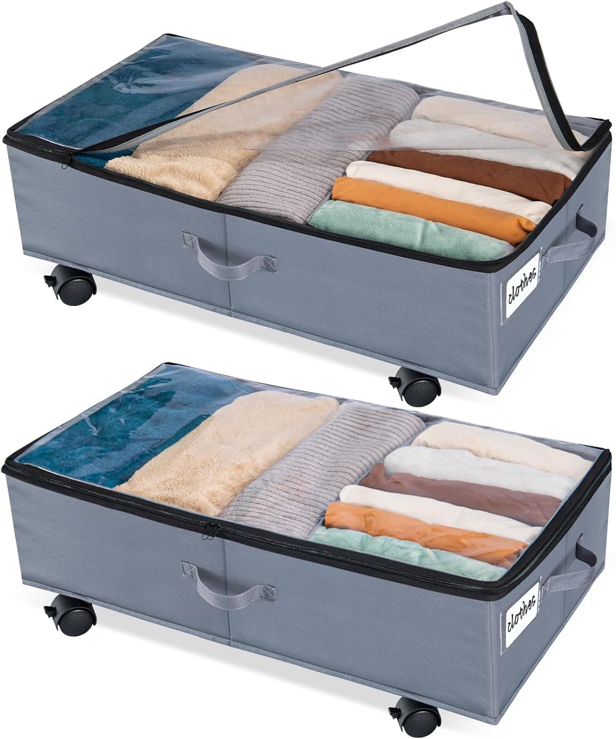 Boîtes de rangement sous le lit