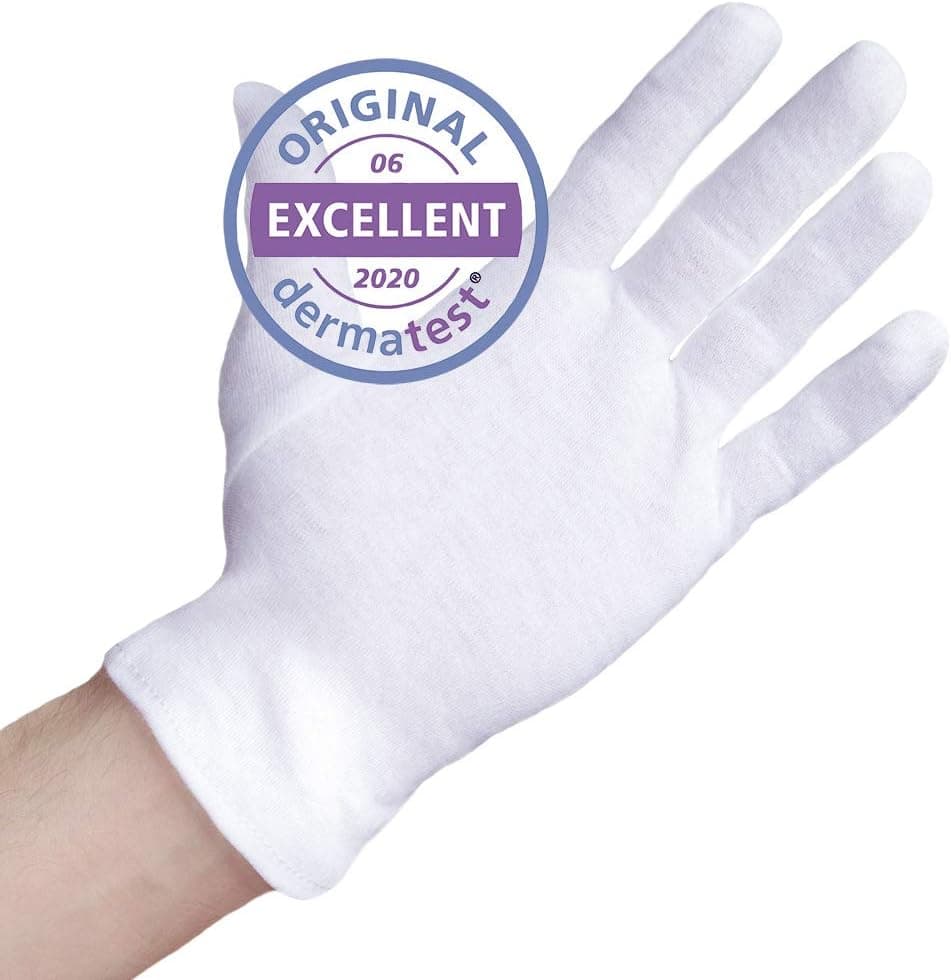 Gants coton blanc soin