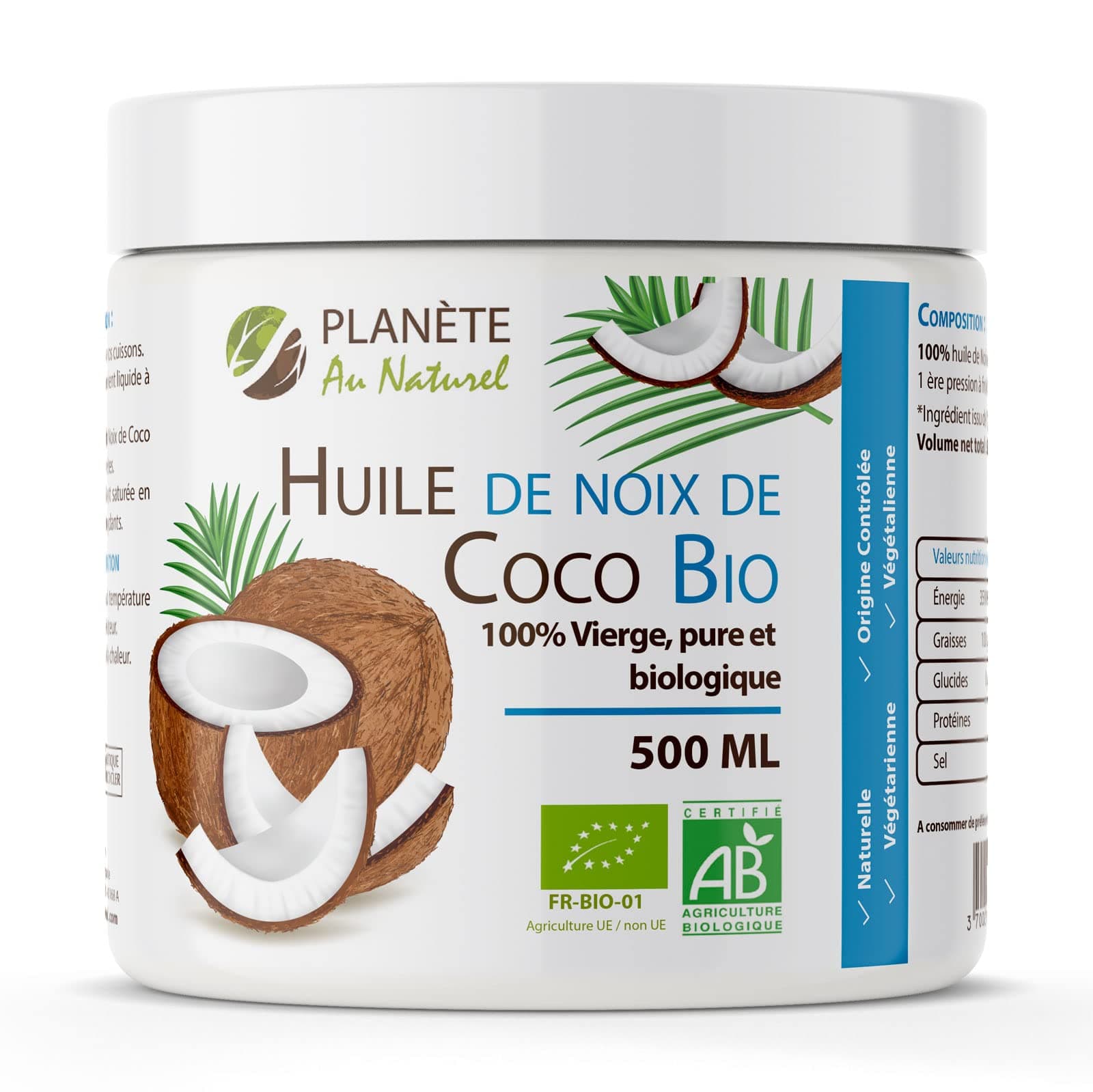 Huile de coco vierge bio 500ml