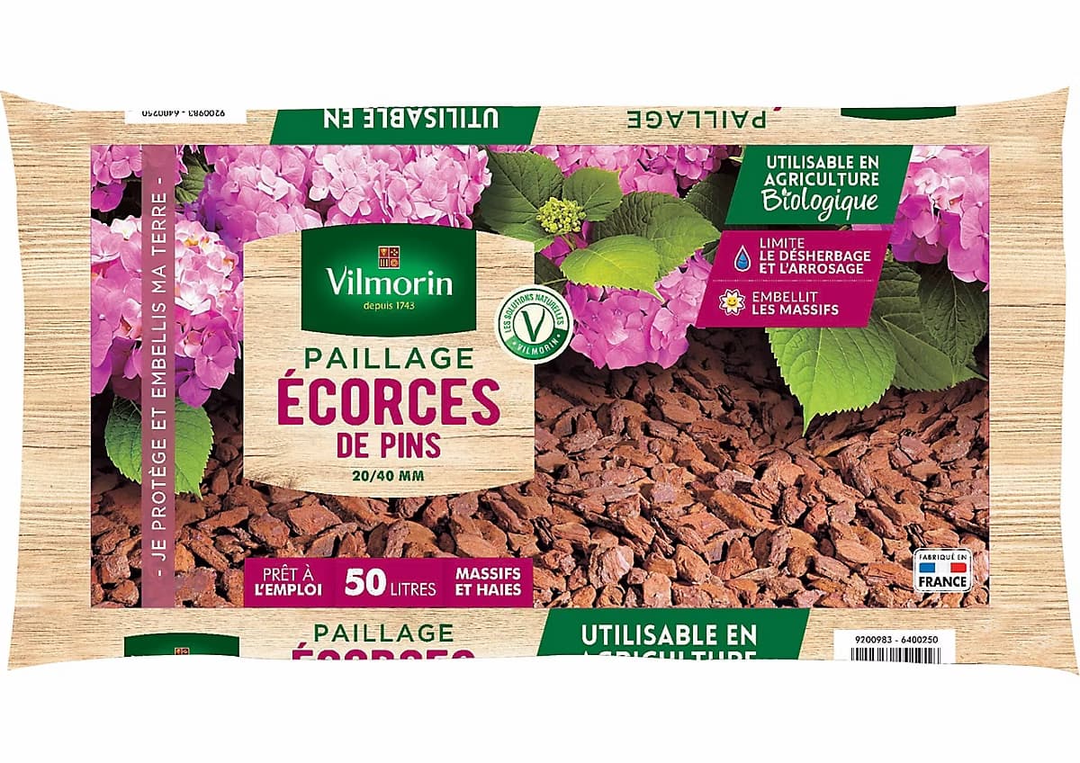 Paillage écorces de pin 50L
