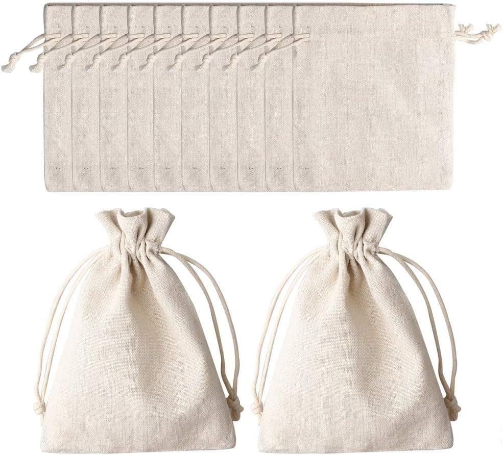 Sachets en tissu réutilisables lot