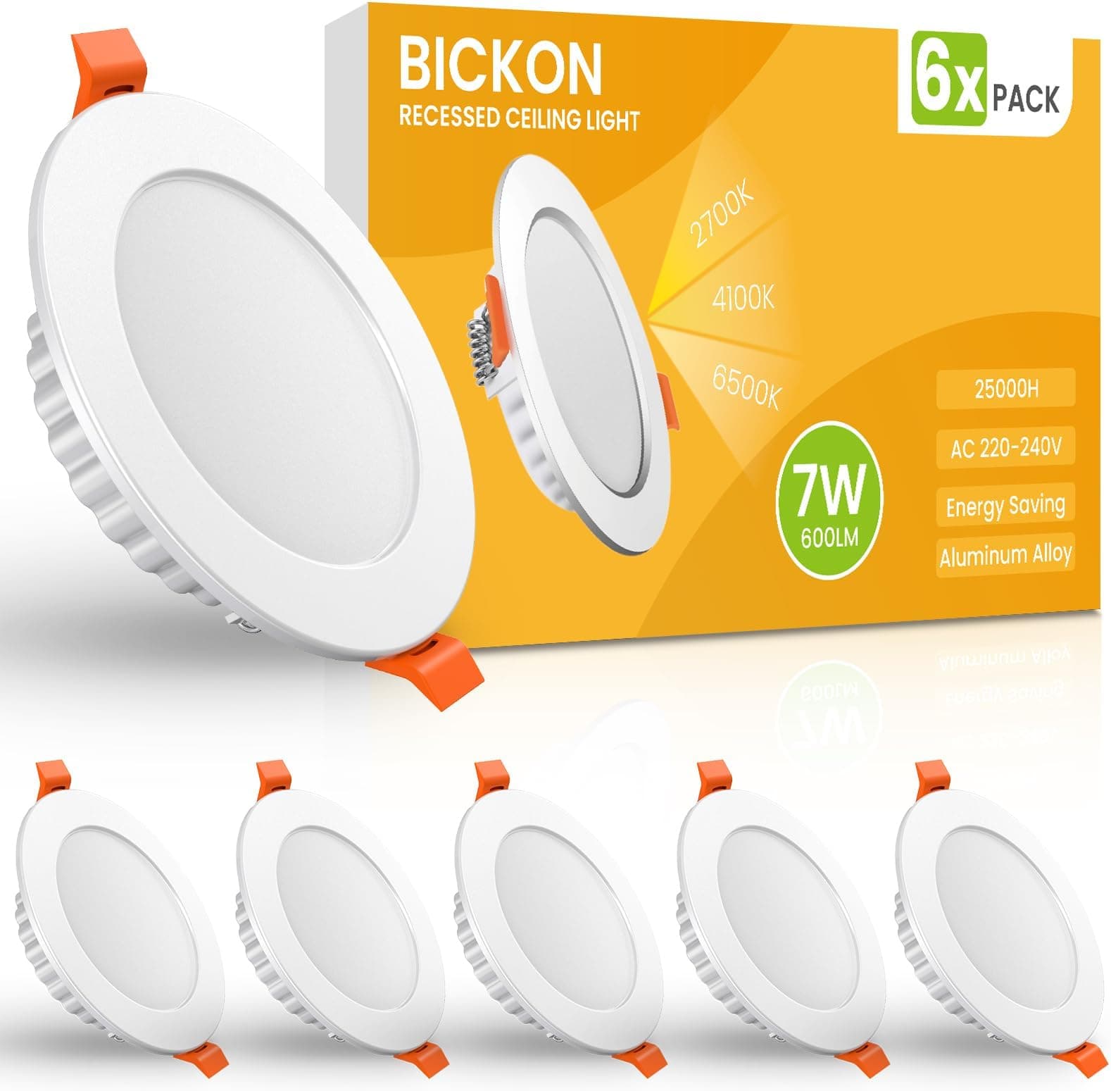 Lot de 6 spots LED encastrables 7W