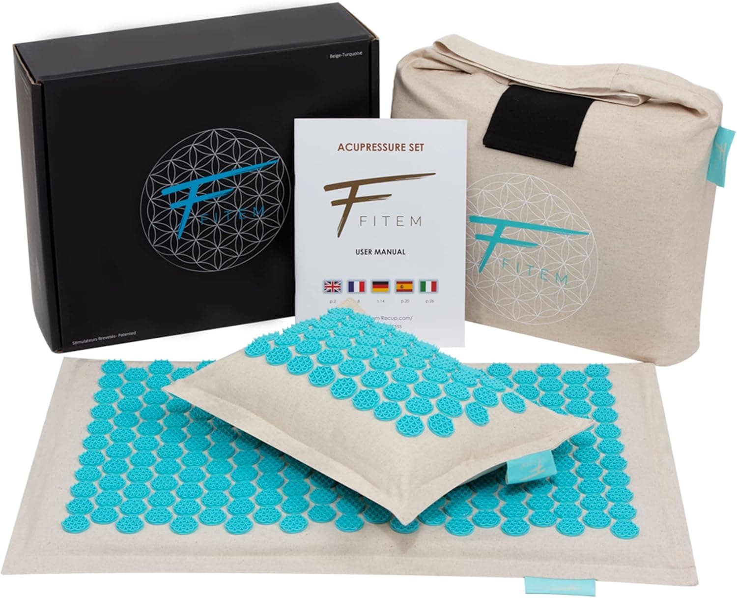 Tapis d'acupression avec coussin