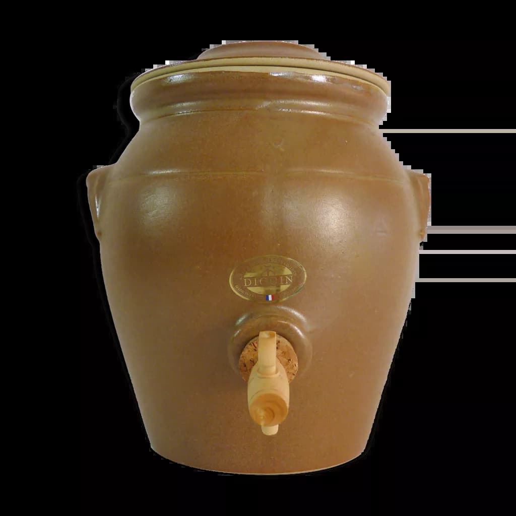 Vinaigrier en grès traditionnel avec robinet